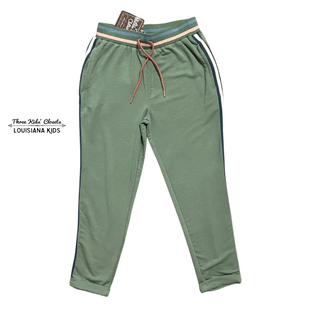 NEW Matilda Jane 6Y Just Imagine Norah Girls Solid Knit Olive Green Joggers